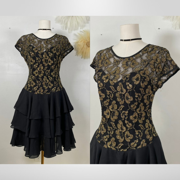 VTG Late Edition Womens Y2K Ruffled Mini Dress Size 10 Hoco Whimsigoth Grunge - Picture 1 of 13